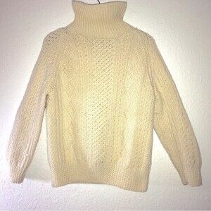 Vintage Mock Neck Hand Crafted Women's Wool Sweater (Soft & Warm)